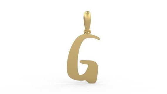 initial letters pendant historich g necklace font letter silver gold diamond printable diamonds jewel jewellry woman gem alphabet abc language love jewelry pendants 3d print model - Mito3D