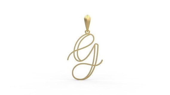 initial letters pendant mellayu g necklace font letter silver gold diamond printable diamonds jewel jewellry woman gem alphabet abc language love jewelry pendants 3d print model - Mito3D