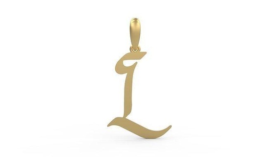 Initiale Briefe Anhänger zurückfordern Ruhm Halskette Schriftart Brief Silber Gold Diamant druckbar Diamanten Juwel Schmuck Frau Alphabet ABC Sprache Liebe 3d print model - Mito3D