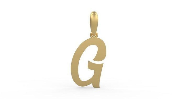 initial letters pendant rosala g necklace font letter silver gold diamond printable diamonds jewel jewellry woman gem alphabet abc language love jewelry pendants 3d print model - Mito3D