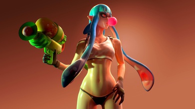 tinta niña splatoon nintendo fijar mujer indicio sexy calamar arte esculturas 3d print model - Mito3D