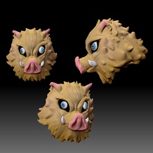 inosuke head anime kimetsunoyaiba editable model 3d zbrush zbrushsculpt render wild pig wildpig games toys 3d print model - Mito3D