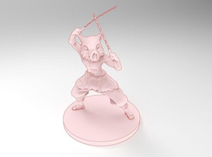 inosuke kimetsu no yaiba anime zahl spielzeuge 3dprint dämon jägerin kunst skulpturen 3d print model - Mito3D