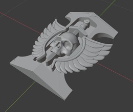 inquisition badge rosette inquisitor 3dprint cosplay skull wings future scifi warhammer40000 warhammer40k fashion 3d print model - Mito3D