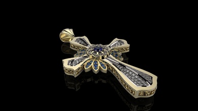 inri n02 altın takı yüzük gümüş elmas mücevher nişan yazdırılabilir düğün sterlin moda beyaz çapraz broşlar 3d print model - Mito3D