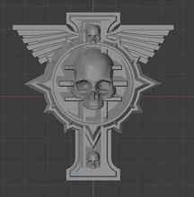 insignia inquisition badge rosette inquisitor 3dprint cosplay skull wings future scifi warhammer40000 warhammer40k games toys 3d print model - Mito3D