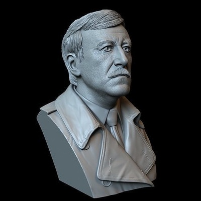 inspecteur jacques clouseau peter vendeurs rose panthère buste art sculpture ressemblance réaliste sidnaique portrait personnage sculptures 3d print model - Mito3D