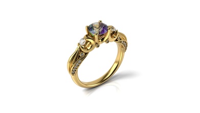 inter sc engagement ring 3 gold scetch jewelry platinum luxury shining precious wedding silver printable brilliant gem diamond rings 3d print model - Mito3D