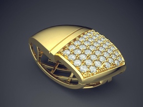 ilginç bir mücevher parçasına küçük elmas 37 cad takı parlak tasarım detay nişan gem altın platin yazdırılabilir yüzük Gümüş düğün kolye 3d print model - Mito3D