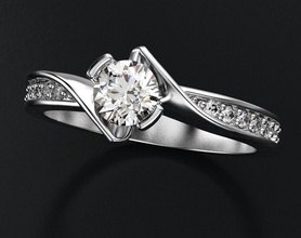 muy interesante, elegante anillo de compromiso diamantes 432 la joyería 3dprinted diseño moda oro joya impresión printabl imprimible creación prototipos los anillos plata interesante con estilo 3d print model - Mito3D