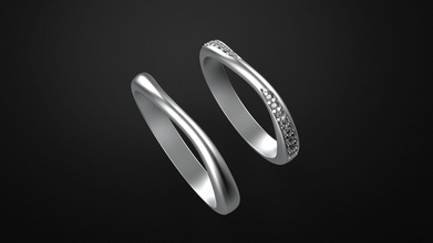 interessante Casamento argolas joalheria prata ouro anel jóia diamante jóias gema noivado moda brilhante engagem 3d print model - Mito3D