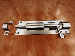 interior door lock-slide barrel bolt lock padlock clamp hook latch grapple safe key house accessories locking vault 3d print model - Mito3D