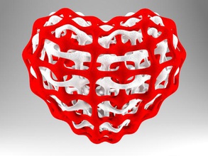 interlinked heart art linked household other valentine printing mathematical 3d print model - Mito3D