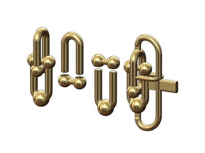 imbriqué 2 matériel liens pendentif charme bijoux imprimable or bracelet collier perle boucle d'oreille tiffany vedette chaîne lien argent mode luxe pendentifs 3d print model - Mito3D