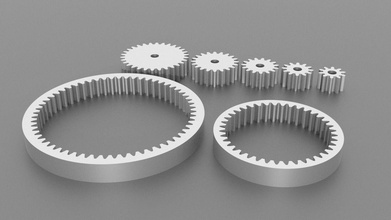 internal spur gears mech robot teeth mechanic robotic mechanical tool science engineering 3d print model - Mito3D