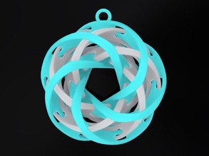 intersecting tori pendant jewelry torus looped dual single protonik pendants 3d print model - Mito3D