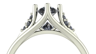 inverted diamond 2 jewelry jewellery briliant wedding free gem stl 3dm platinum precious jewel engagement gemstone ring matrix gemvision briliente 3dprint rings 3d print model - Mito3D