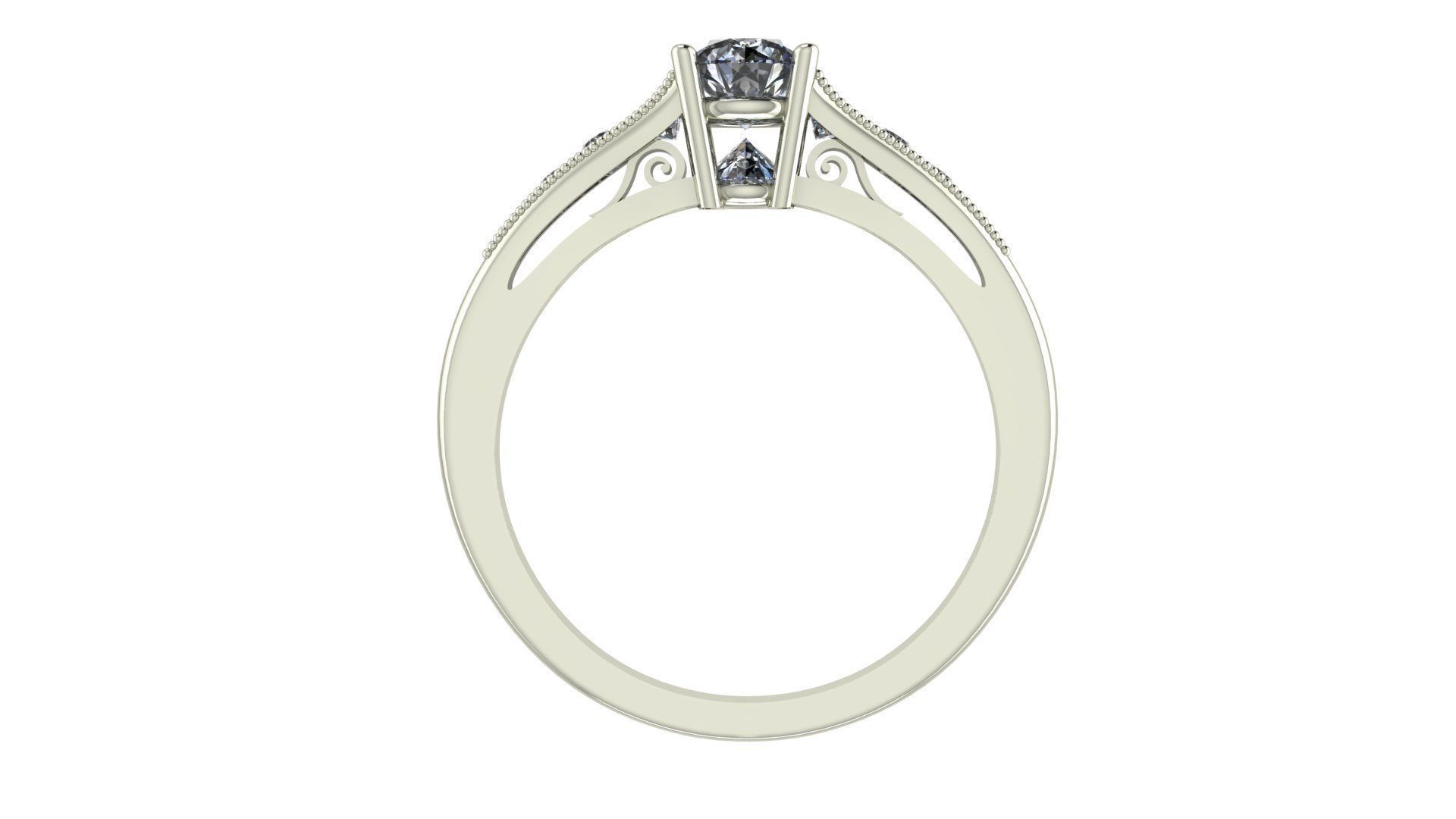 inversé bague de fiançailles en diamant bijoux le or pierre précieuse l'engagement mariage gem platine l'anneau joyau brillant trésor précieux brillante d'argent coupe les anneaux 3D print model - Mito3D