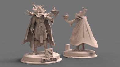 invocador demonio señor estatua dota2 juego impresión magia personaje héroe arte esculturas 3d print model - Mito3D