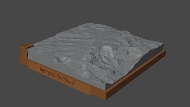 ay dağ manzara yanardağ arazi çevre doğa fotogrametri yükseklik dem bilim 3d print model - Mito3D