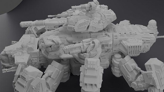 búfalo aranha tanque mech blindado robô imperial jogos brinquedos borda espaço anões exército guerra combate batalha plástico soldado 3d print model - Mito3D