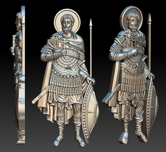 roi ioann guerrier icône bijoux bas-relief, il la sculpture stl imprimable d'autres 3d print model - Mito3D