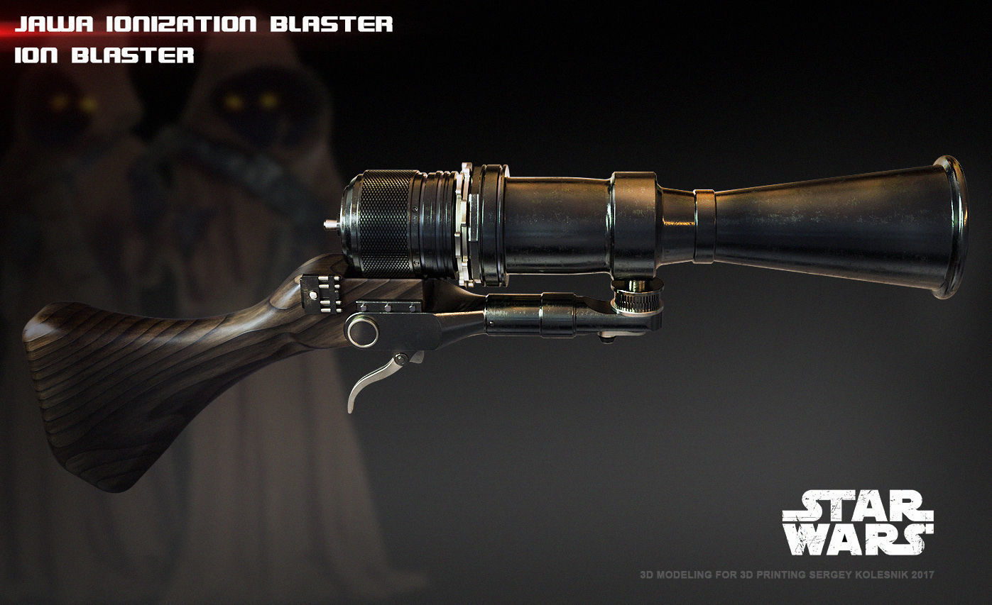 íon blaster jawa ionizacao guerra estrelas blasters adereços réplica escalomodelo cosplay tatooine clone jedi 3dprint 3dprinting armas onização jogos brinquedos 3D print model - Mito3D