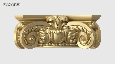 ionic capital carving acanthus leaf renaissance baroque onlay interior design moulding finishes cnc classic furniture art 3dprint ionicorder highpoly carved 3d print model - Mito3D