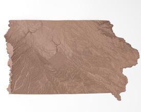iowa relief map art maps united states 3d printer other state culture 3d print model - Mito3D