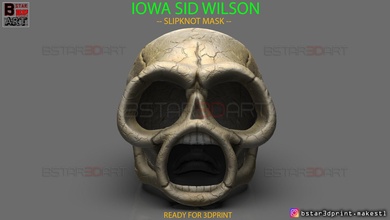 iowa sid wilson masque nœud coulant halloween cosplay sidwilson casque crâne mort horreur terrible biologie tête os jeux jouets 3d print model - Mito3D