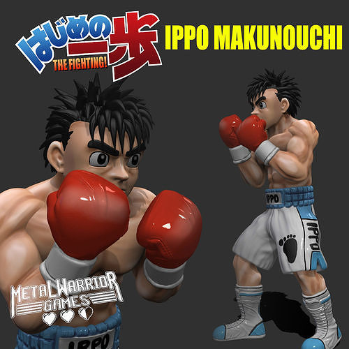 ippo makunouchi - hajime hajimenoippo ippomakunouchi fightingspirit box anime manga comic boxing metalwarrior takamura art sculptures 3D print model - Mito3D
