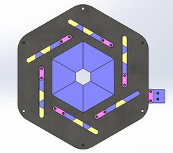 corredizo iris mechanical hexagon centrar agujero mecanismo mecánico ingenieria hexágono puerta obturador cámara estructura modelo láser corte hoja metal cortar dxf expediente tecnología pasatiempo bricolaje diy robótica 3d print model - Mito3D