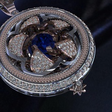 iris pendant jewelry jewel jewellery printable silver diamond ring necklaces 3d print model - Mito3D