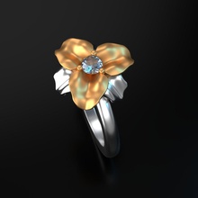 iris ring jewelry precious silver flower floral fleur lis gold printable diamond rings 3d print model - Mito3D
