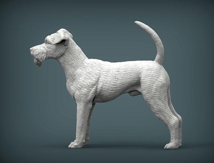 irish terrier dog nature mammal animal pet sculpture statuette souvenir 3d print model sculpt art sculptures statue printable animals 3d print model - Mito3D