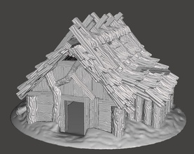 iron age house games-toys dnd tabletop 28mm viking germanic darkage wargame scenery pathfinder terrain architecture dungeon dragon barbarian norse saxon games toys game accessories 3d print model - Mito3D