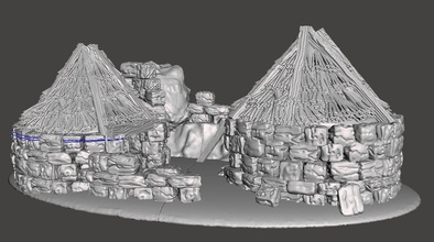 iron age houses games-toys ironage 28mm dnd dungeon architecture house terrain scenery norse viking germanic saxon scottish celtic games toys game accessories 3d print model - Mito3D