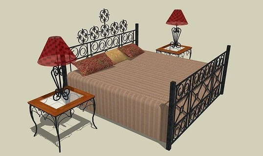 iron art bed room family hospital sleep house furniture 3d print model - Mito3D