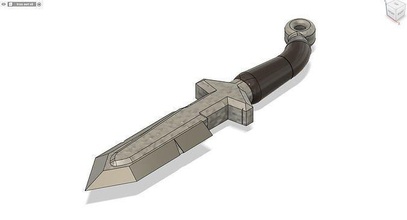 iron dagger straight steel turmeric design metallic sword knife knight melee fantasy games toys 3d print model - Mito3D