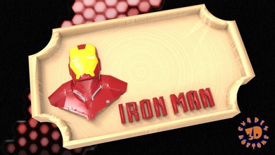 iron man porta della camera da letto segno modello giochi-giocattoli il ferro uomo la giochi i giocattoli altri 3d print model - Mito3D