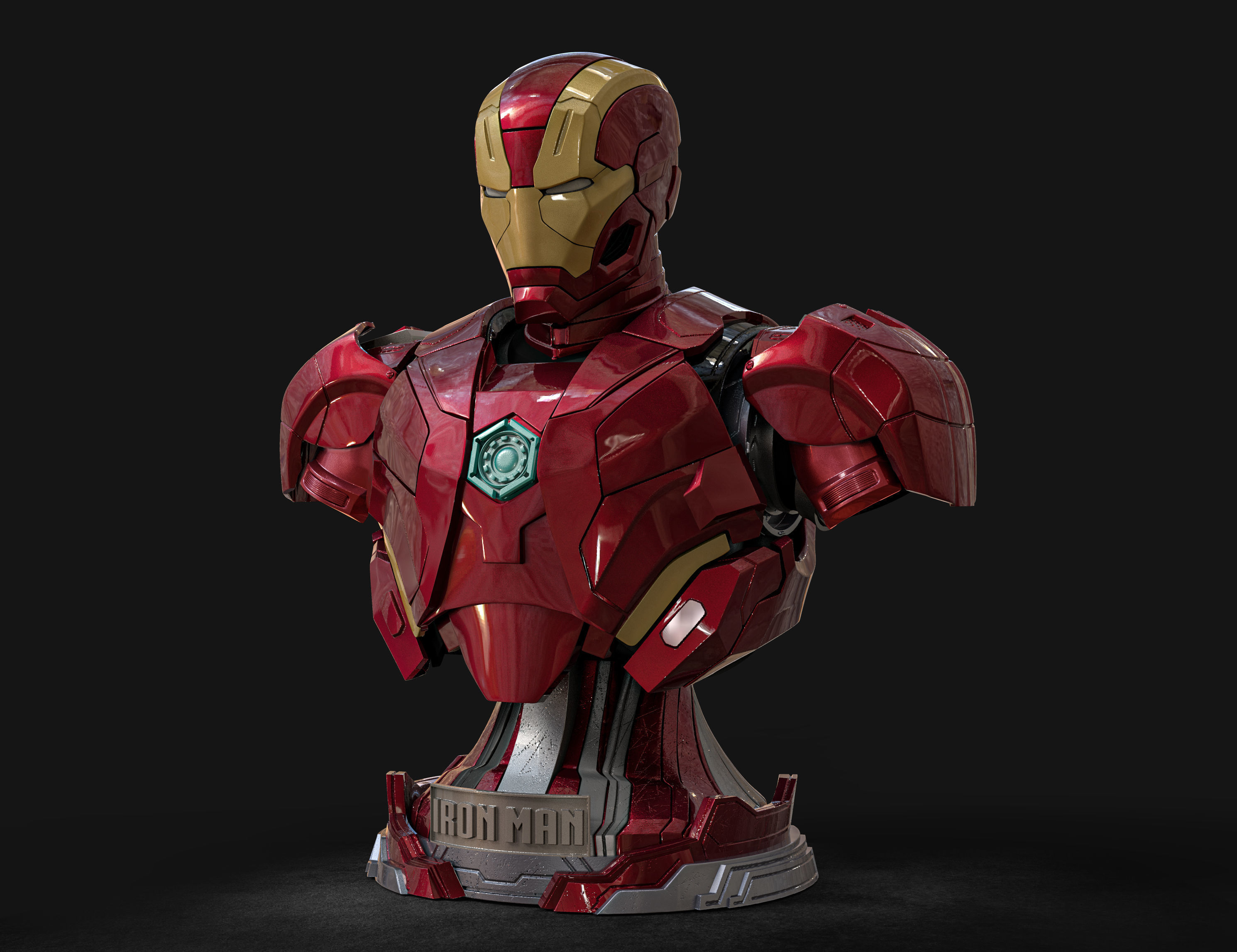 iron man bust ironman superhero stark marvel super zbrush 3d printing 3dprinting modeling cyborg robot games toys scifi sciencefiction 3D print model - Mito3D