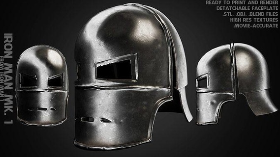 iron man mk 1 helmet cosplay mark1 mk1 tony stark armor armour marvel art scans replicas mark scifi 3d print model - Mito3D
