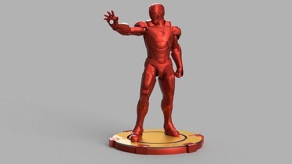 hierro hombre disparo figura Acero maravilla héroe estatua escultura casco cuerpo armadura Tony rígido miniaturas figuritas creador Arte juegos juguetes 3d print model - Mito3D