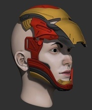 hierro máscara hombre Acero elevación casco mascarilla superhéroe rígido disfraz armadura cosplay 3dprint pasatiempo bricolaje diy robótica 3d print model - Mito3D