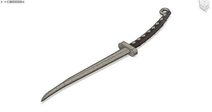 iron short sword curved knife weapon iron  knight blacksmith medieval sword blade sharp games toys games toys