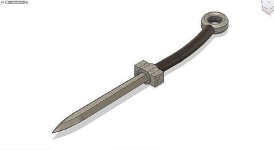 hierro corto espada daga arma metal caballero corte afilado cruzado guerrero cuchillo agudo juegos juguetes 3d print model - Mito3D