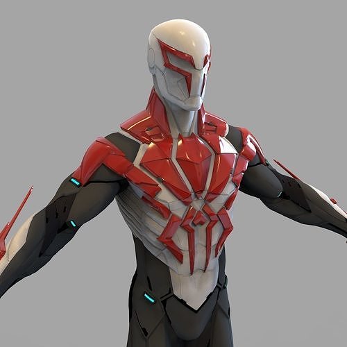 iron spider 2099 body wearable man armor ps4 miles morales faceshell game cosplay costume helmet mask suit green goblin marvel mcu hobby diy 3D print model - Mito3D