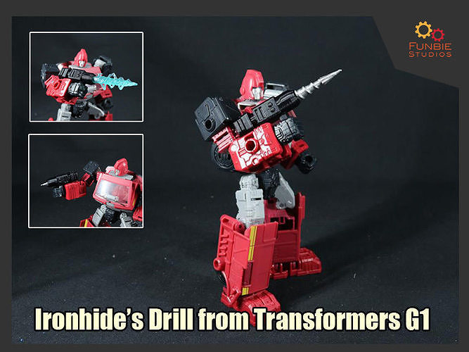 ironhide drill transformers generation 1 transformer addon g1 games toys 3D print model - Mito3D