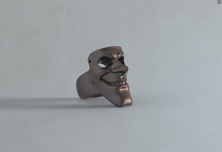 ironique masque bague visage unisexe sceau humain tête sombre art abstrait créativité unique sculpture bijoux anneaux 3d print model - Mito3D