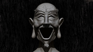 isaac netero busto cabeza isacnatero cazador x manga esculpir memorables antiguo sonreír orejas oscuro arte esculturas 3d print model - Mito3D